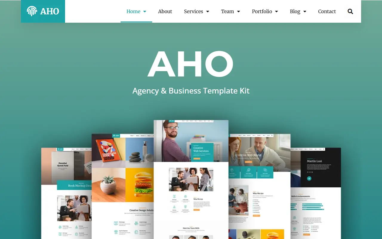 หน้าแรกของธีม Aho บนคอมพิวเตอร์