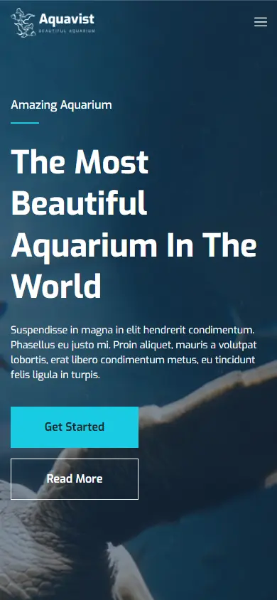 หน้าแรกของธีม Aquavist Fish Aquarium บนมือถือ