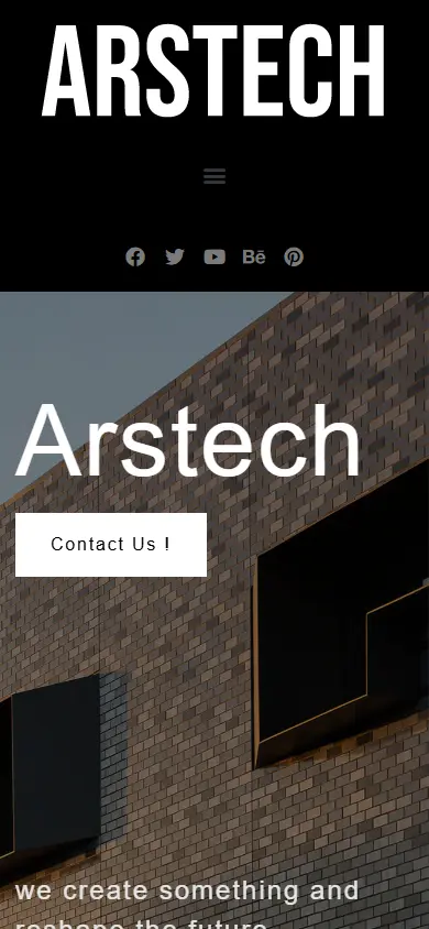 หน้าแรกของธีม Arstech บนมือถือ
