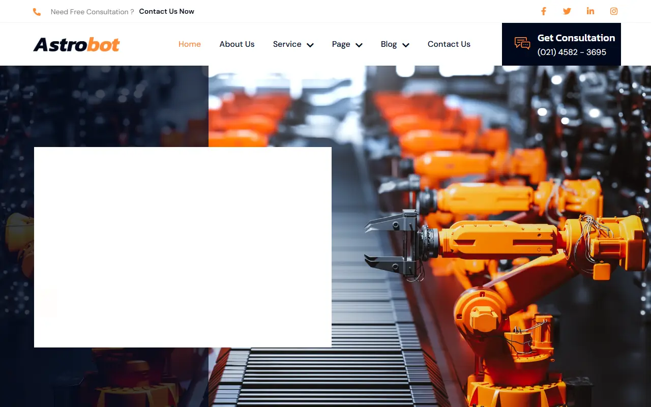 หน้าแรกของธีม Astrobot Industrial Robot บนคอมพิวเตอร์