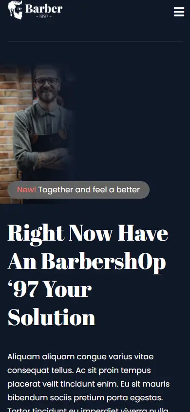 หน้าแรกของธีม Barber 1997 บนมือถือ