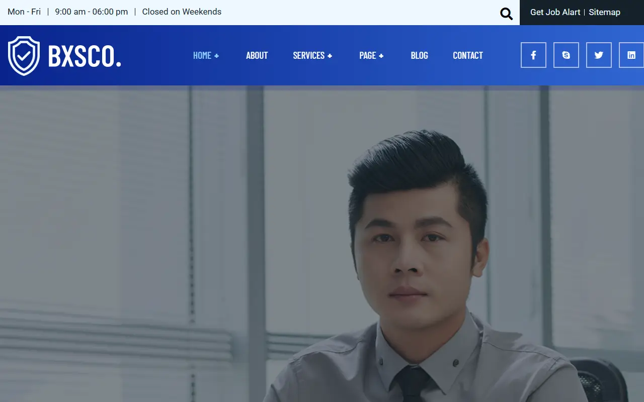 หน้าแรกของธีม BXSCO บนคอมพิวเตอร์