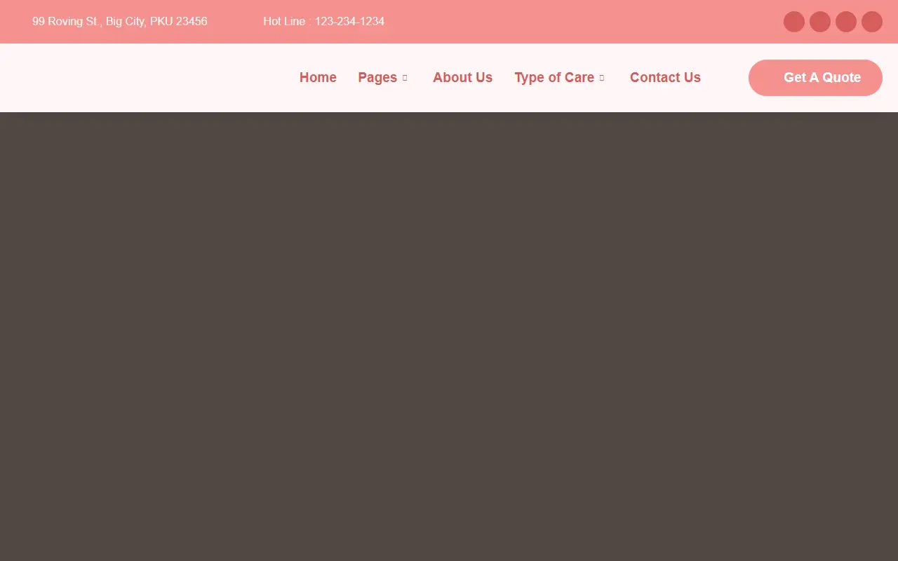 หน้าแรกของธีม Bycare บนคอมพิวเตอร์
