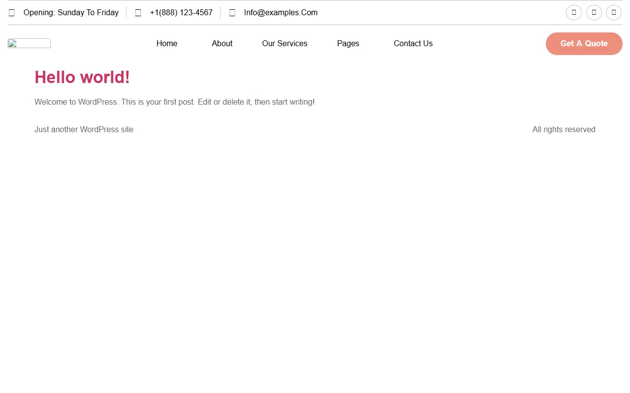 หน้าแรกของธีม Careo บนคอมพิวเตอร์