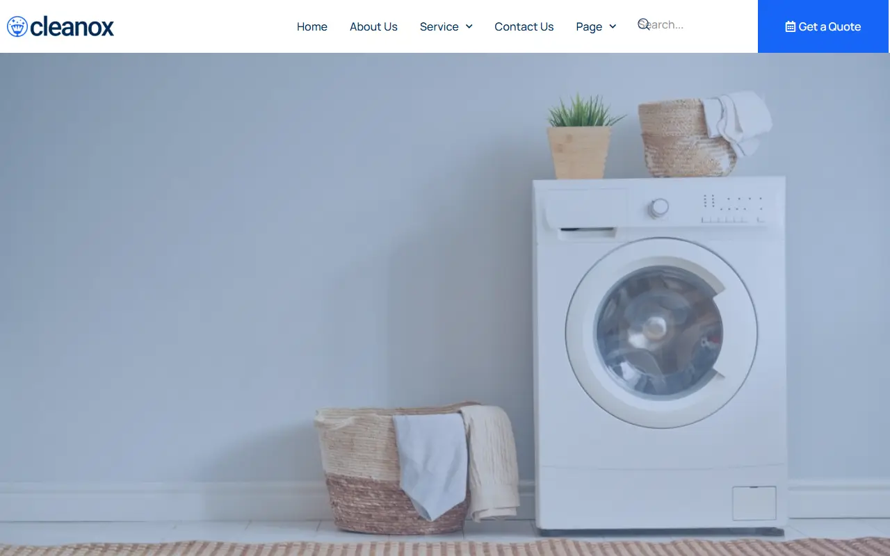 หน้าแรกของธีม Cleanox บนคอมพิวเตอร์