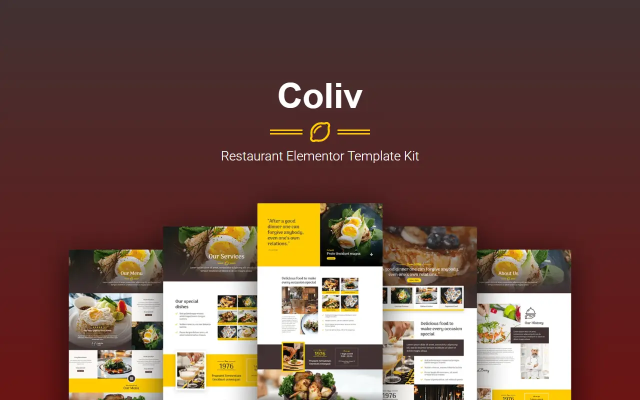หน้าแรกของธีม Coliv บนคอมพิวเตอร์