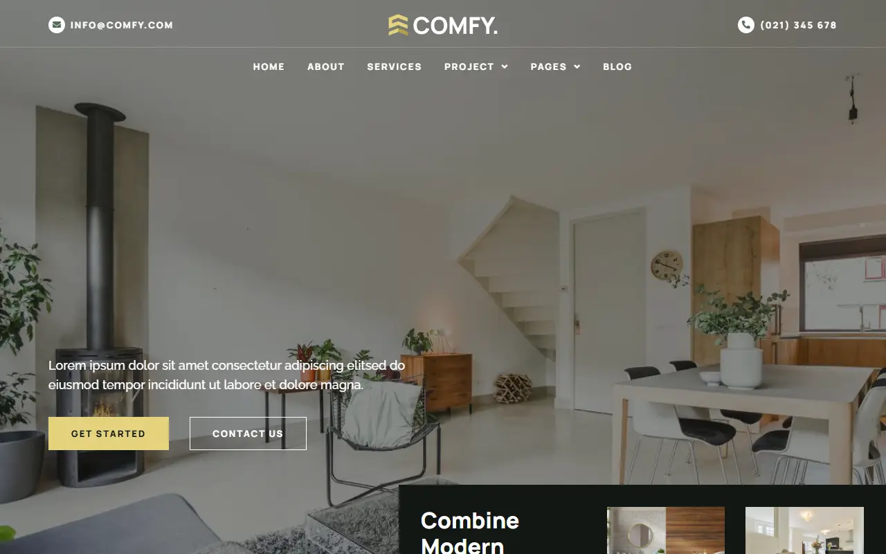 หน้าแรกของธีม Comfy บนคอมพิวเตอร์