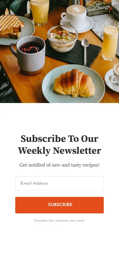 หน้าแรกของธีม CookBlog – Food บนมือถือ