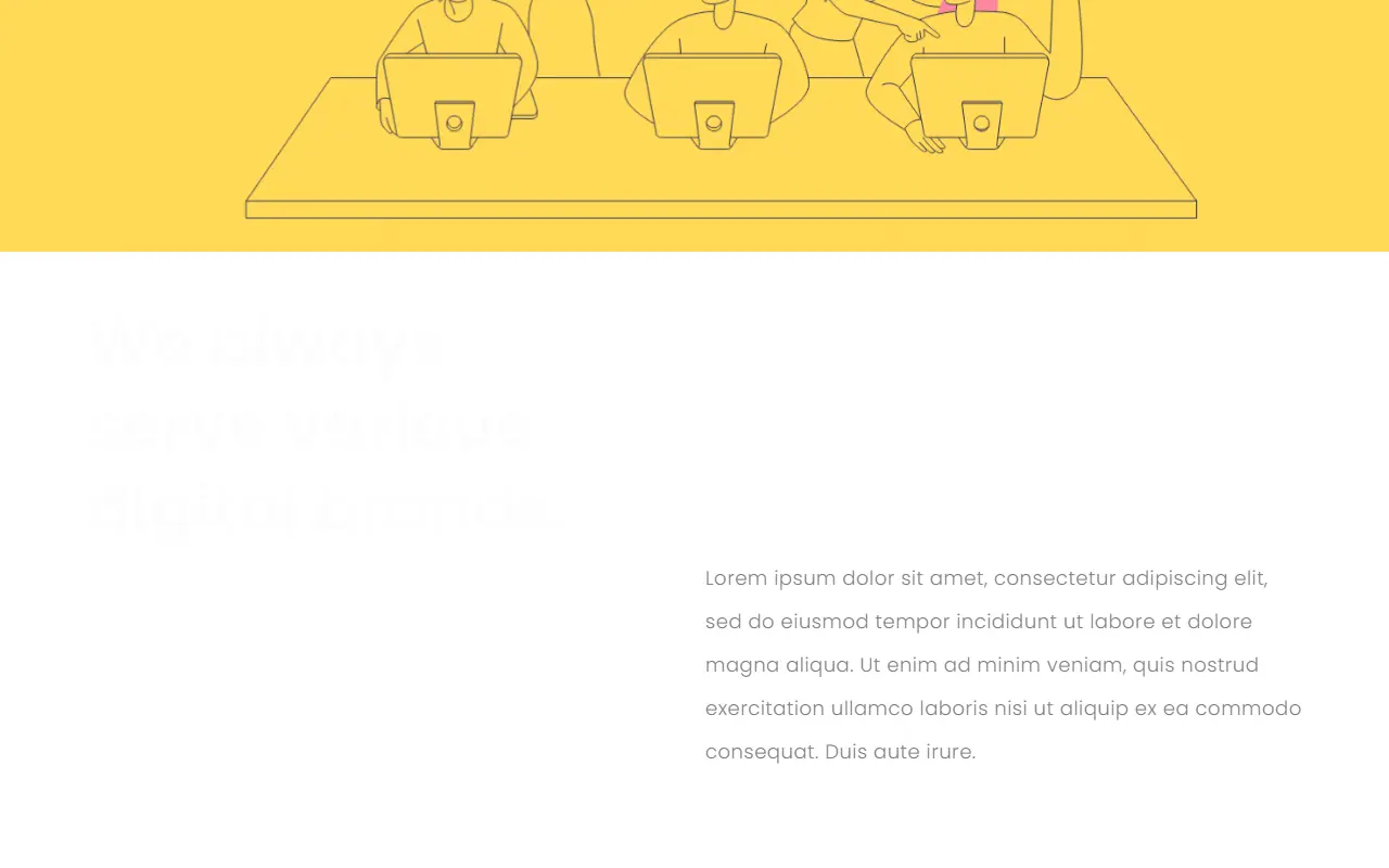 หน้าแรกของธีม Creativic บนคอมพิวเตอร์