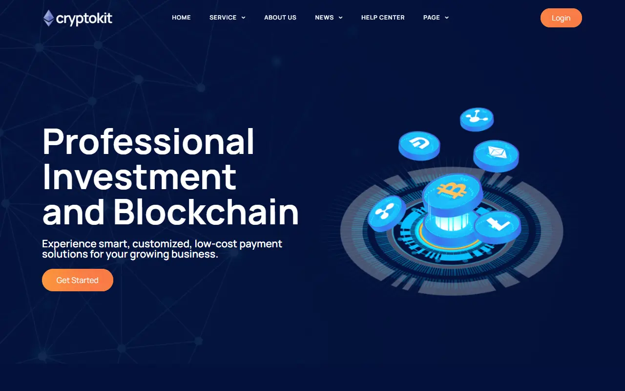 หน้าแรกของธีม Cryptokit บนคอมพิวเตอร์