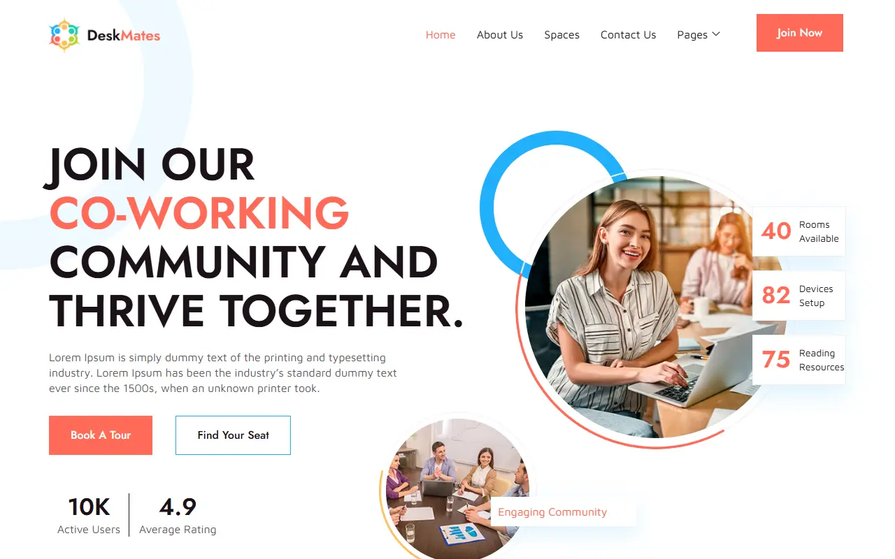 หน้าแรกของธีม Deskmates บนคอมพิวเตอร์