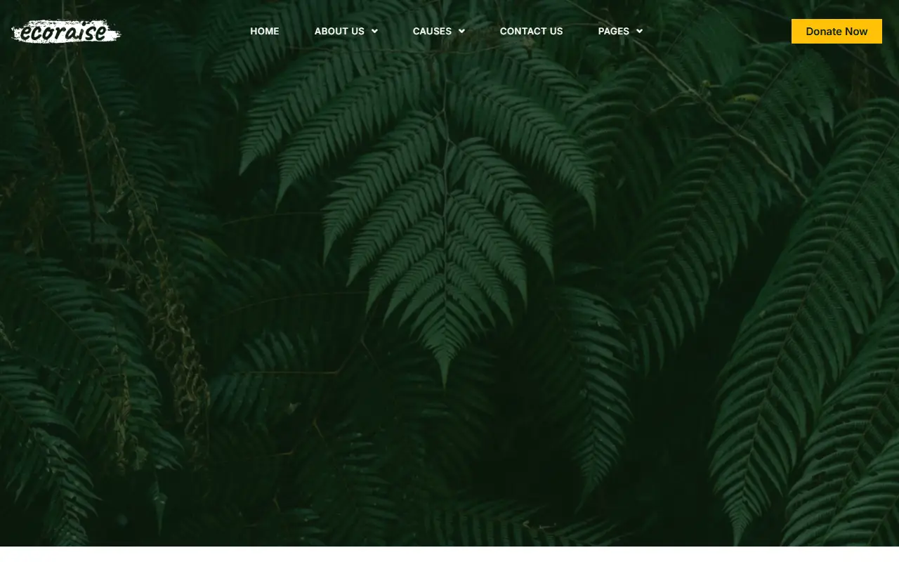 หน้าแรกของธีม EcoRaise บนคอมพิวเตอร์