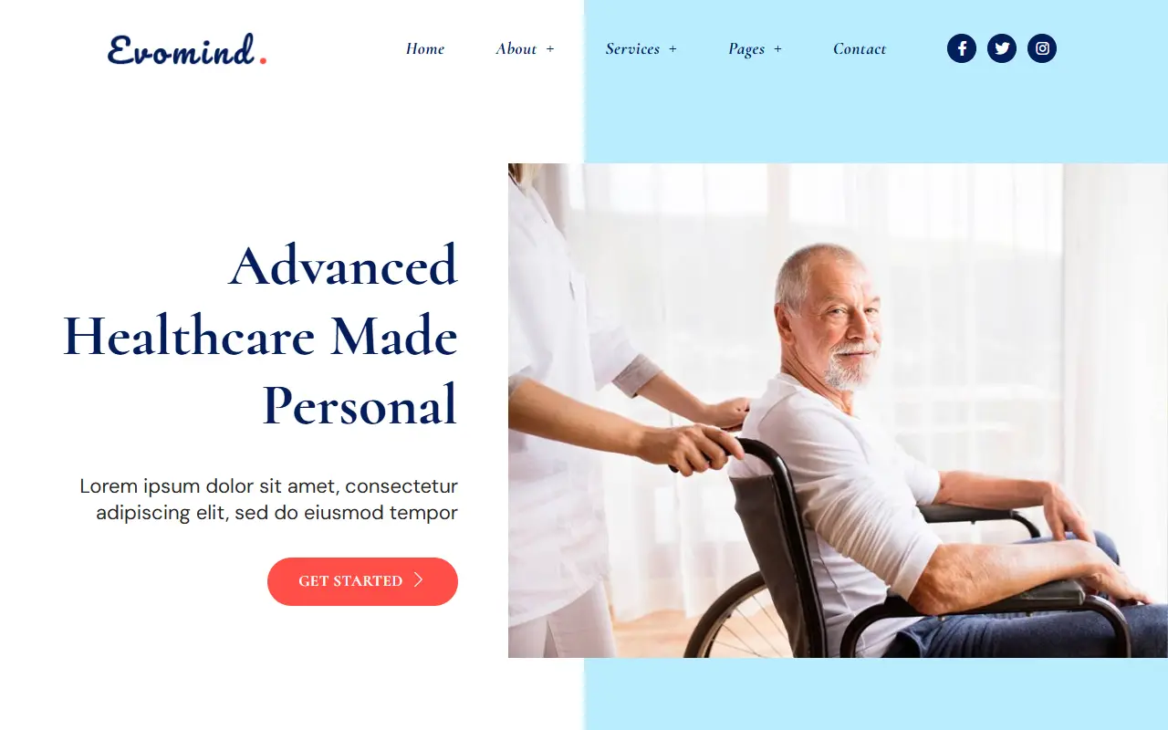 หน้าแรกของธีม Evomind บนคอมพิวเตอร์