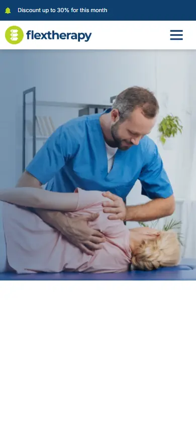 หน้าแรกของธีม FlexTherapy บนมือถือ