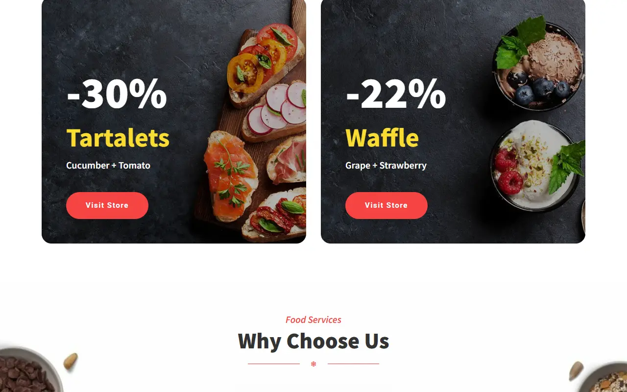 หน้าแรกของธีม Fooditi บนคอมพิวเตอร์