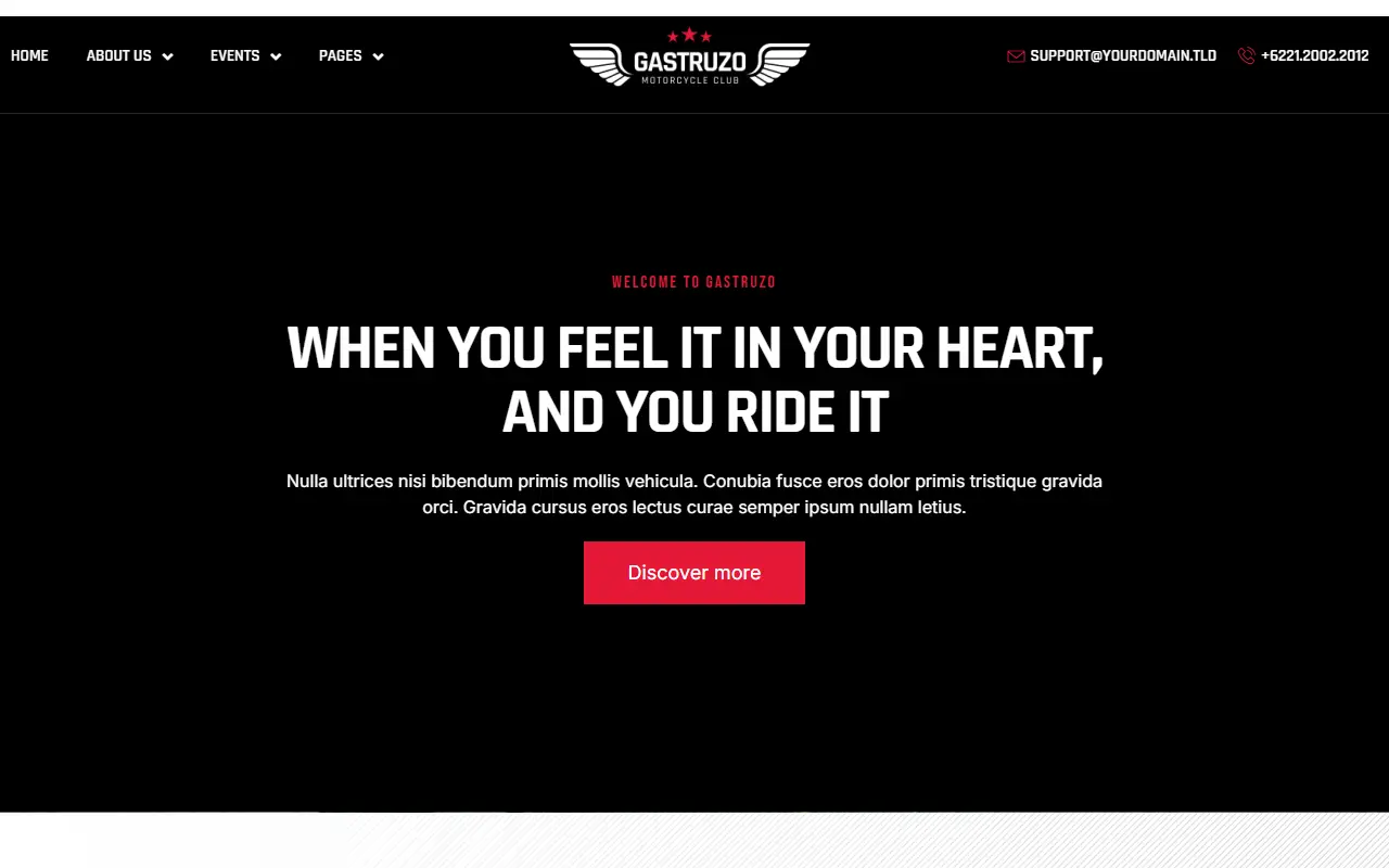 หน้าแรกของธีม Gastruzo บนคอมพิวเตอร์