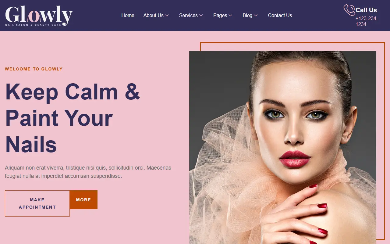 หน้าแรกของธีม Glowly บนคอมพิวเตอร์