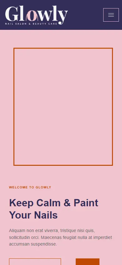 หน้าแรกของธีม Glowly บนมือถือ