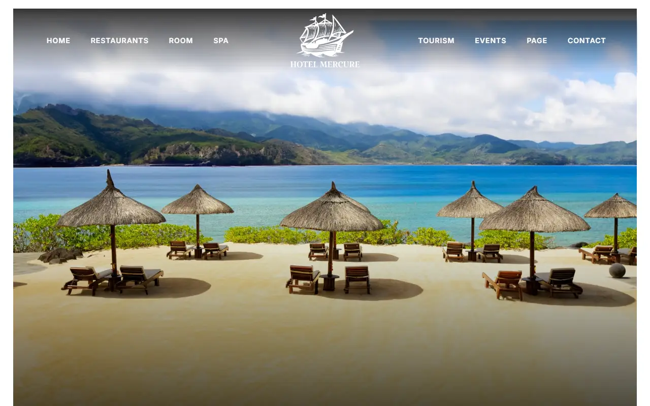 หน้าแรกของธีม Hotel Mercure บนคอมพิวเตอร์