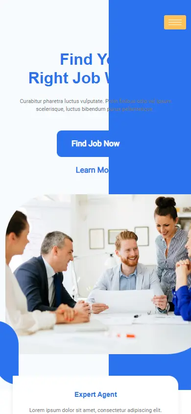หน้าแรกของธีม Jobslink Human Resource บนมือถือ