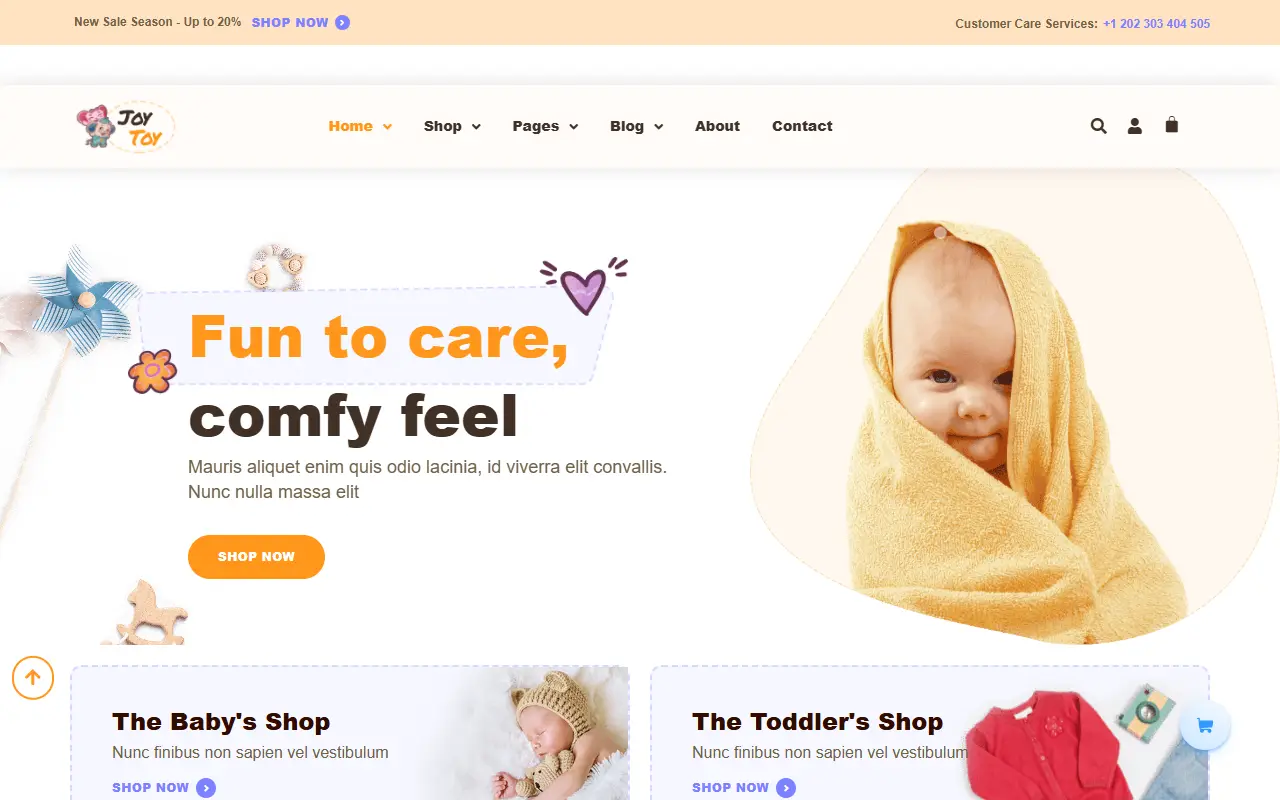 หน้าแรกของธีม JoyToy บนคอมพิวเตอร์