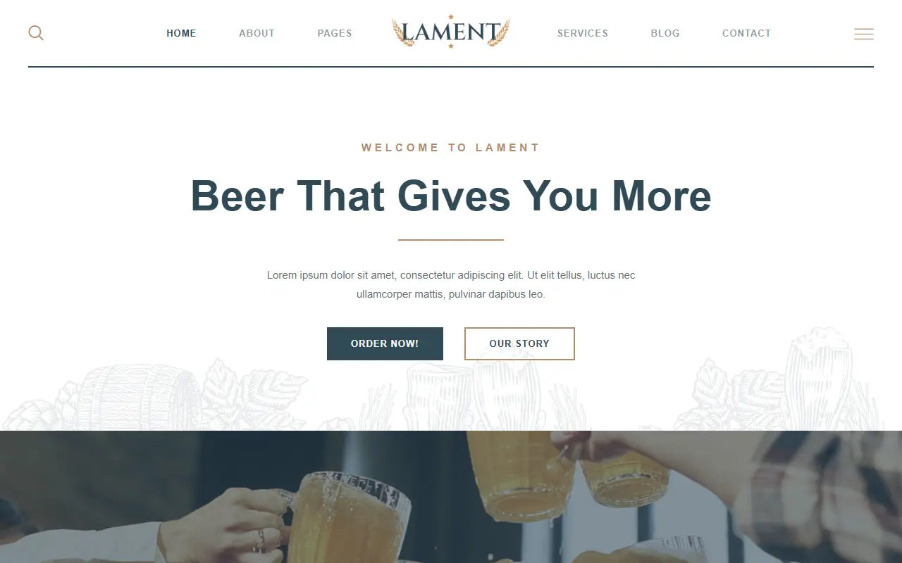 หน้าแรกของธีม Lament บนคอมพิวเตอร์