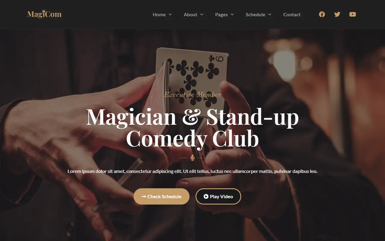 หน้าแรกของธีม Magicom บนคอมพิวเตอร์