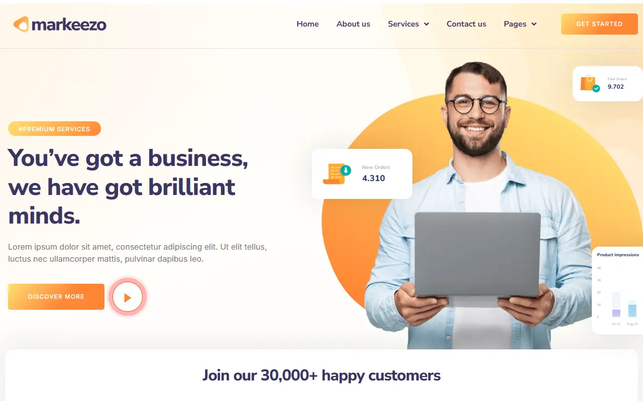 หน้าแรกของธีม Markeezo บนคอมพิวเตอร์