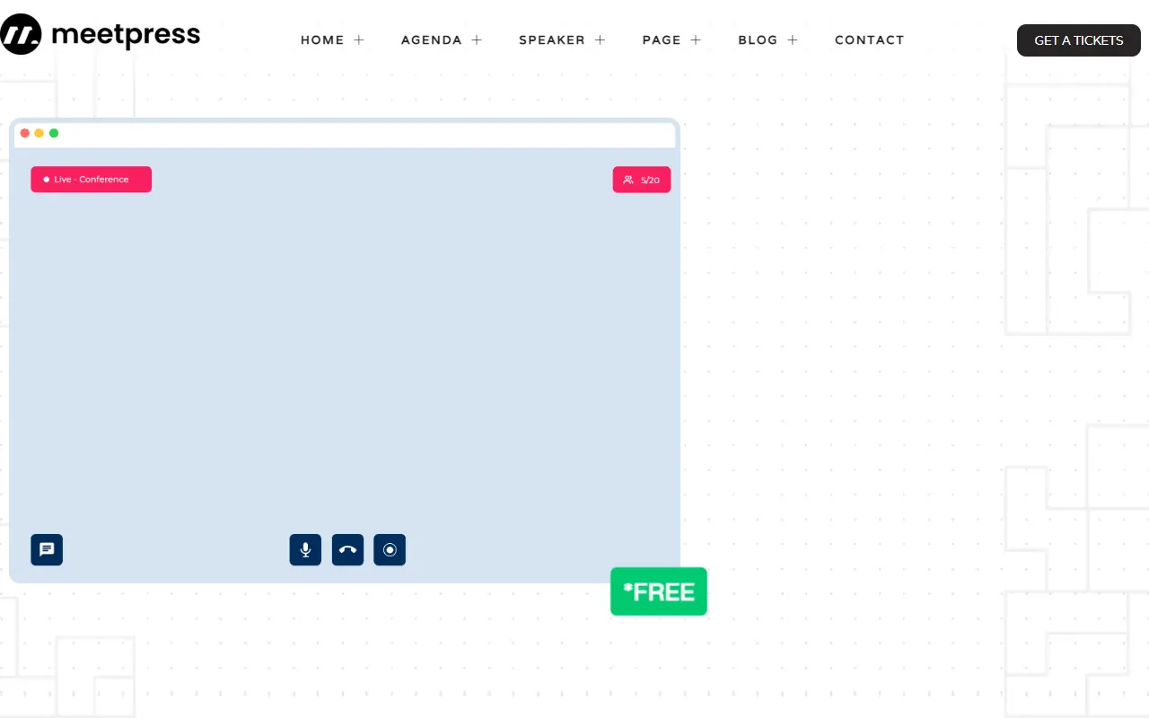 หน้าแรกของธีม Meetpress บนคอมพิวเตอร์