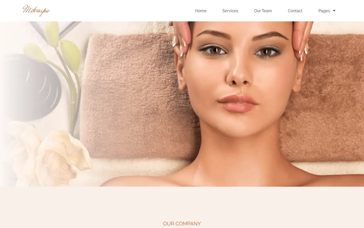 หน้าแรกของธีม Mikrospa บนคอมพิวเตอร์