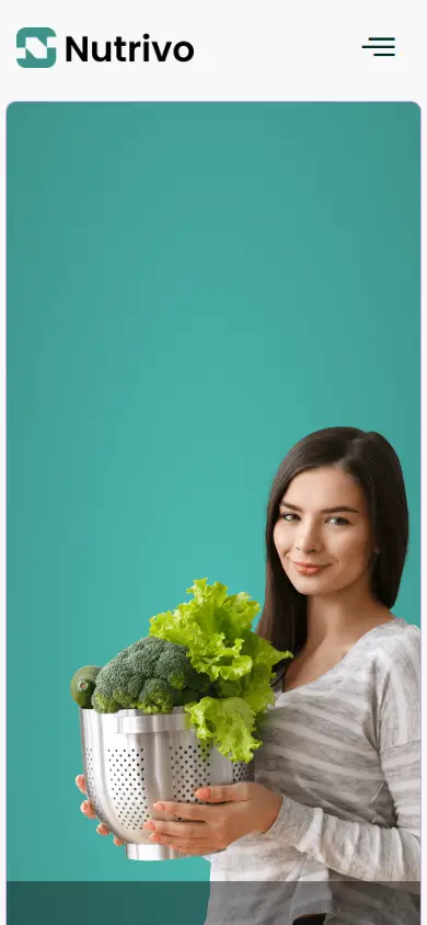 หน้าแรกของธีม Nutrivo Nutrition Coach บนมือถือ