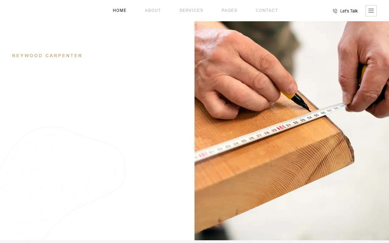 หน้าแรกของธีม Reywood บนคอมพิวเตอร์