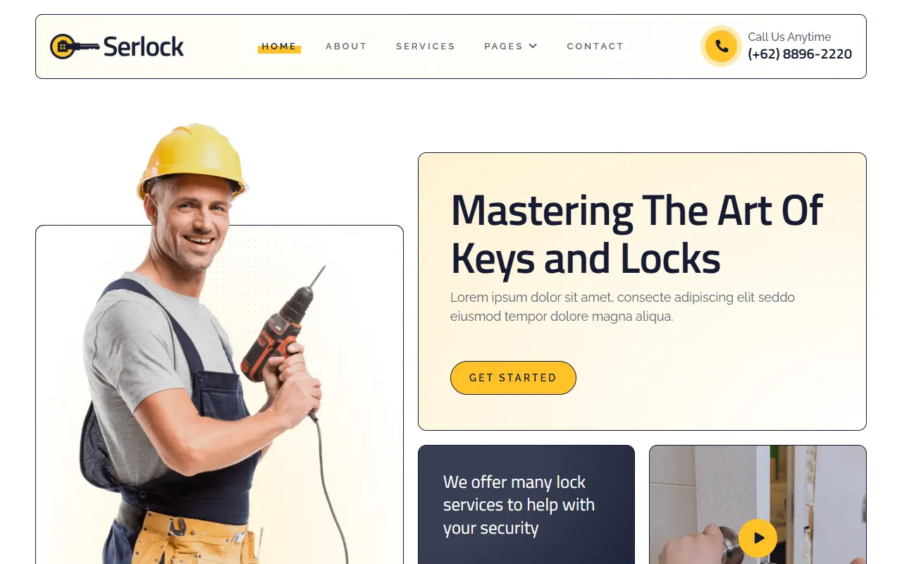 หน้าแรกของธีม Serlock Key Maker บนคอมพิวเตอร์