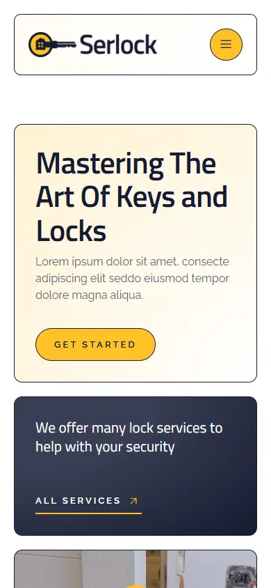 หน้าแรกของธีม Serlock Key Maker บนมือถือ