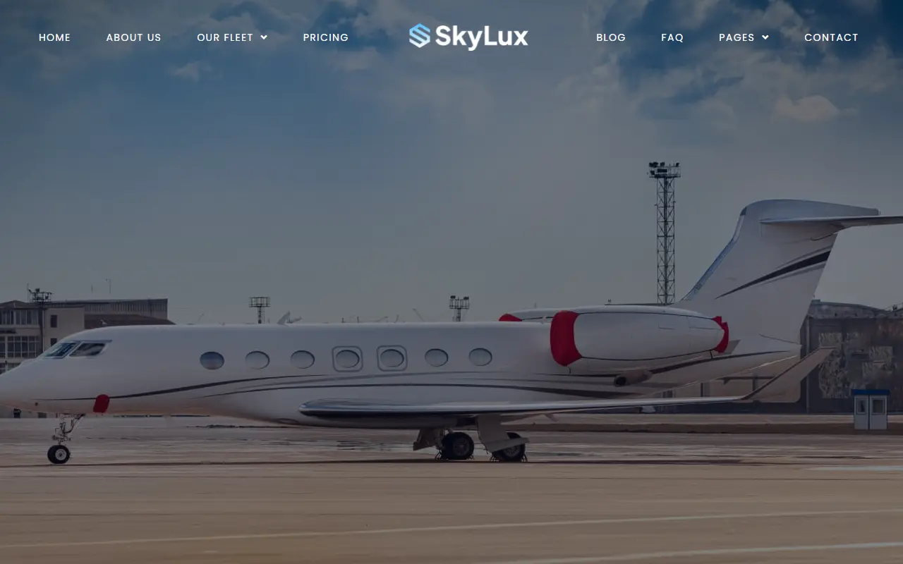 หน้าแรกของธีม Skylux บนคอมพิวเตอร์