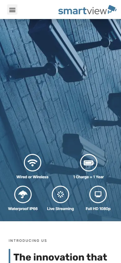 หน้าแรกของธีม SmartView บนมือถือ