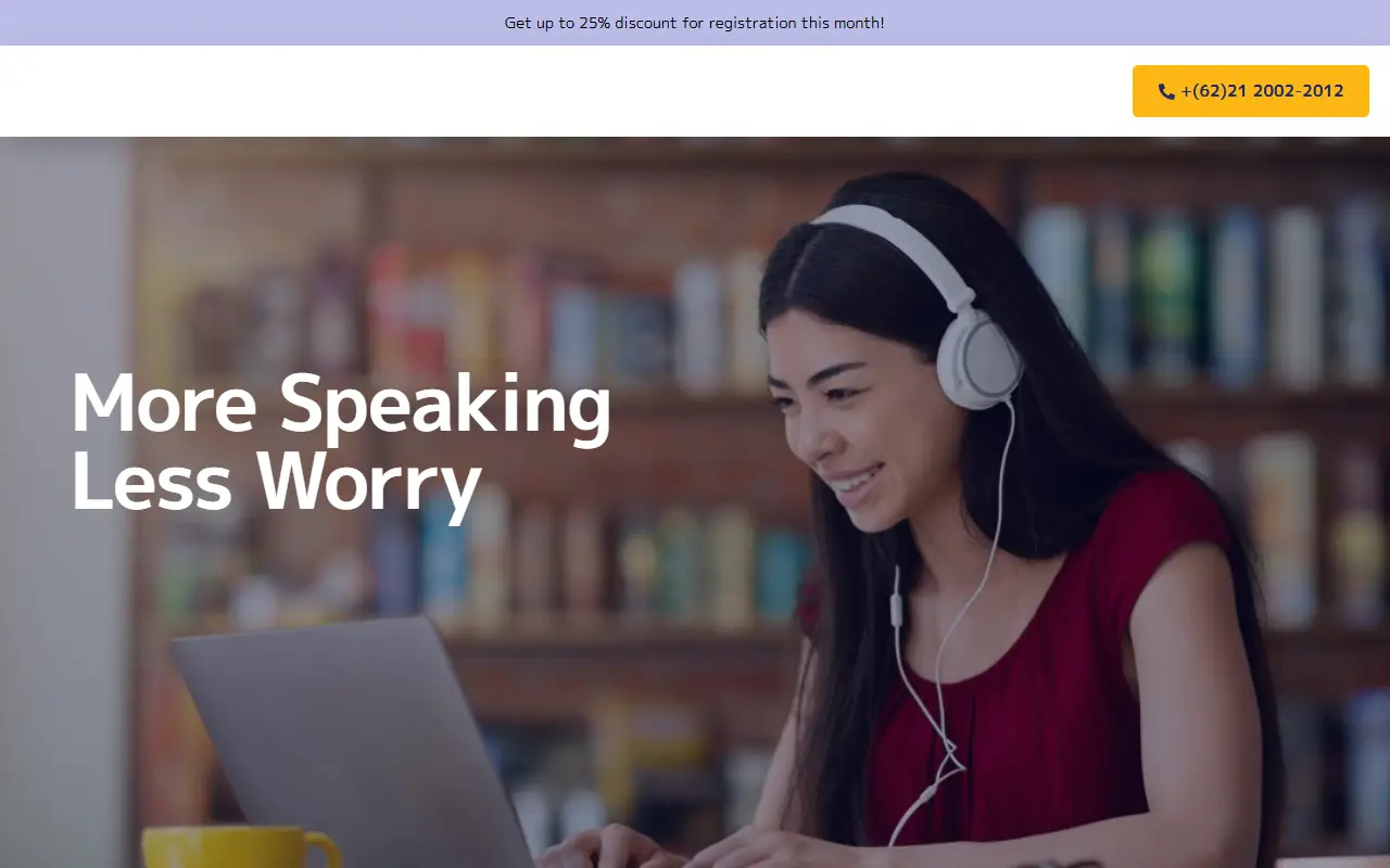 หน้าแรกของธีม SpeakUp บนคอมพิวเตอร์