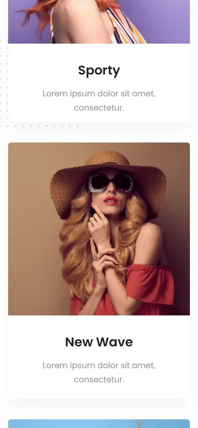 หน้าแรกของธีม Stylishion บนมือถือ