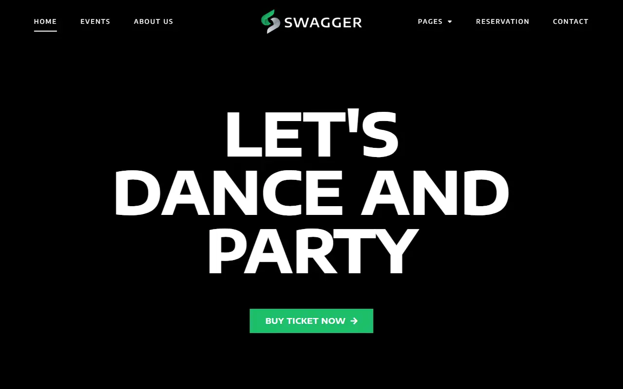 หน้าแรกของธีม Swagger บนคอมพิวเตอร์