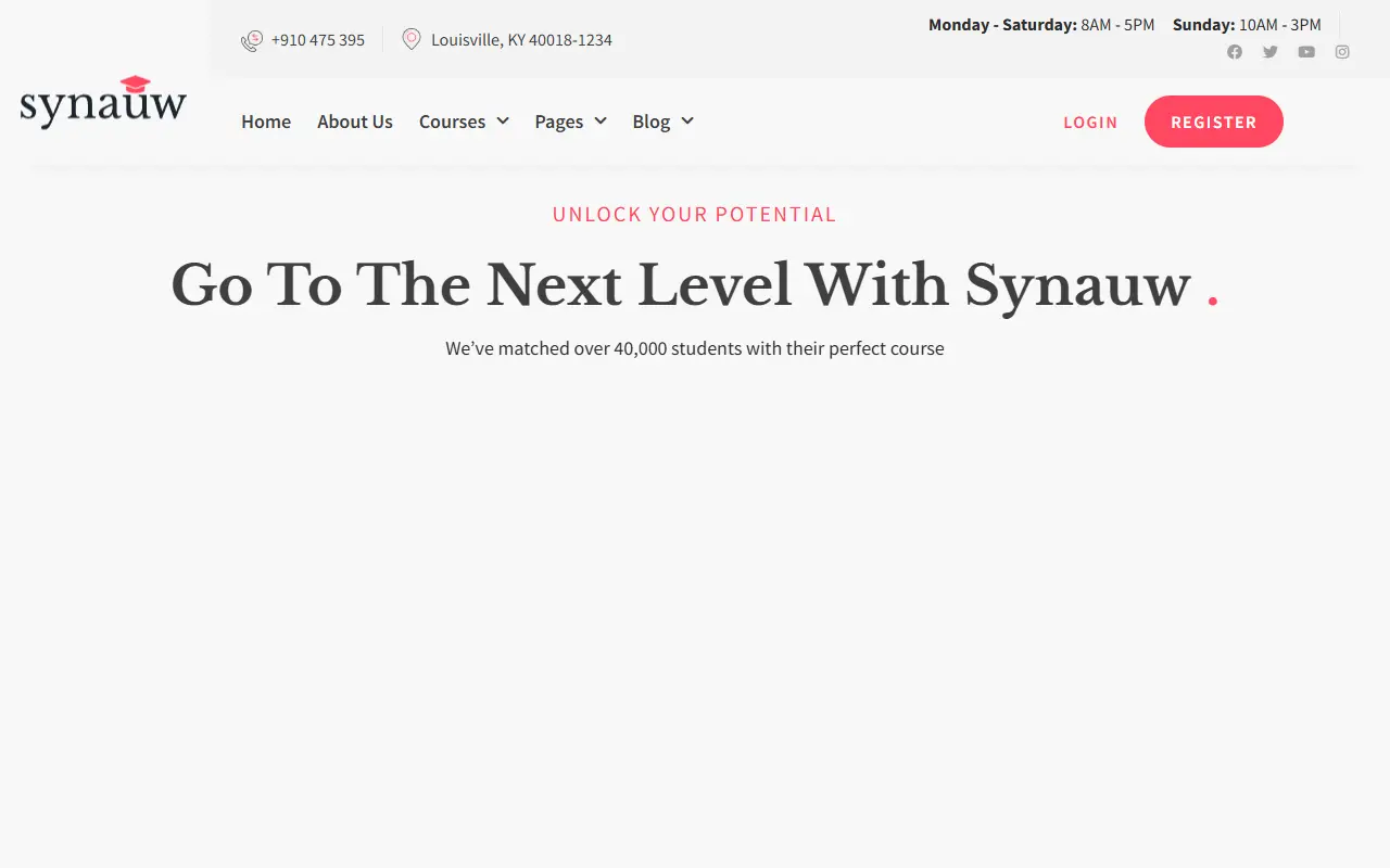 หน้าแรกของธีม Synauw บนคอมพิวเตอร์