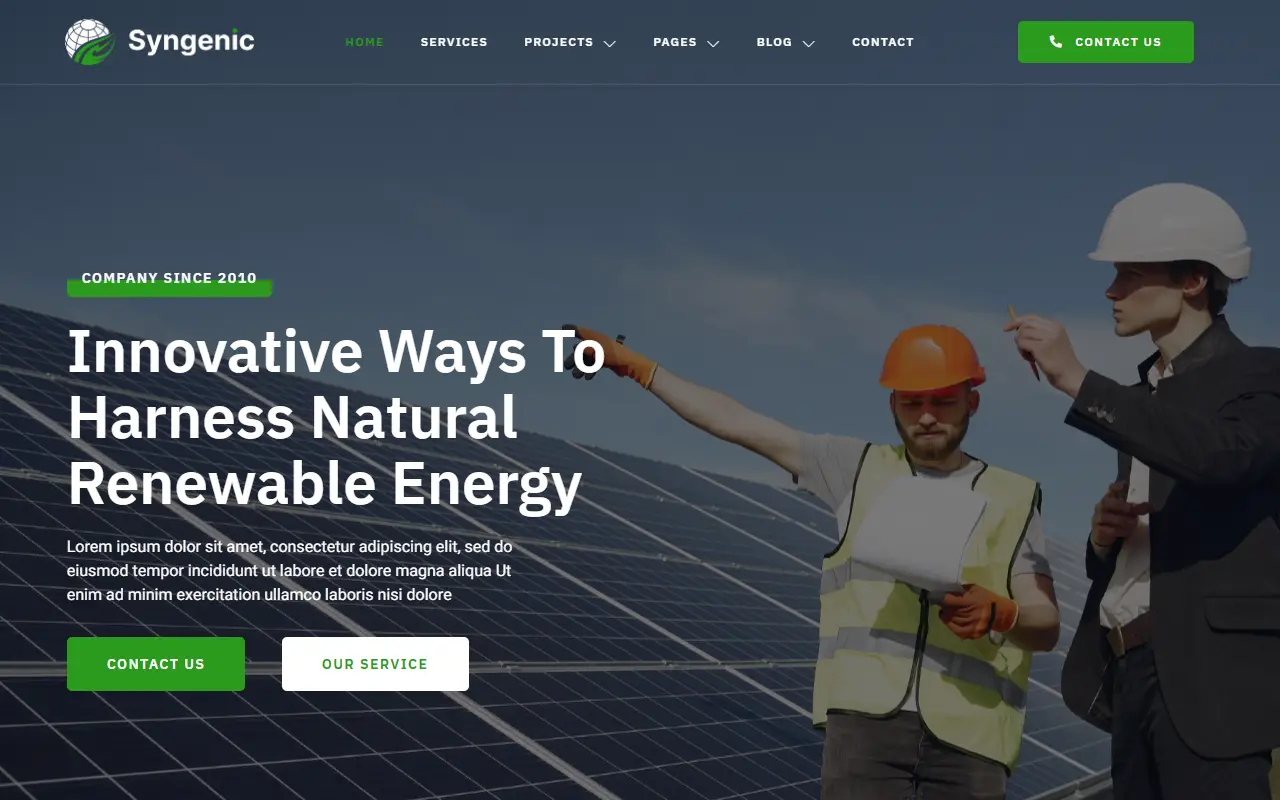 หน้าแรกของธีม Syngenic บนคอมพิวเตอร์