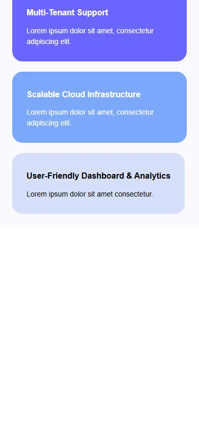 หน้าแรกของธีม Teracloud บนมือถือ
