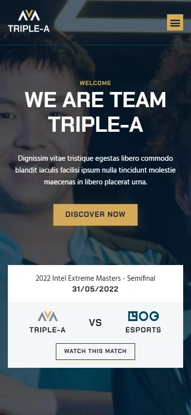 หน้าแรกของธีม Triple-A บนมือถือ