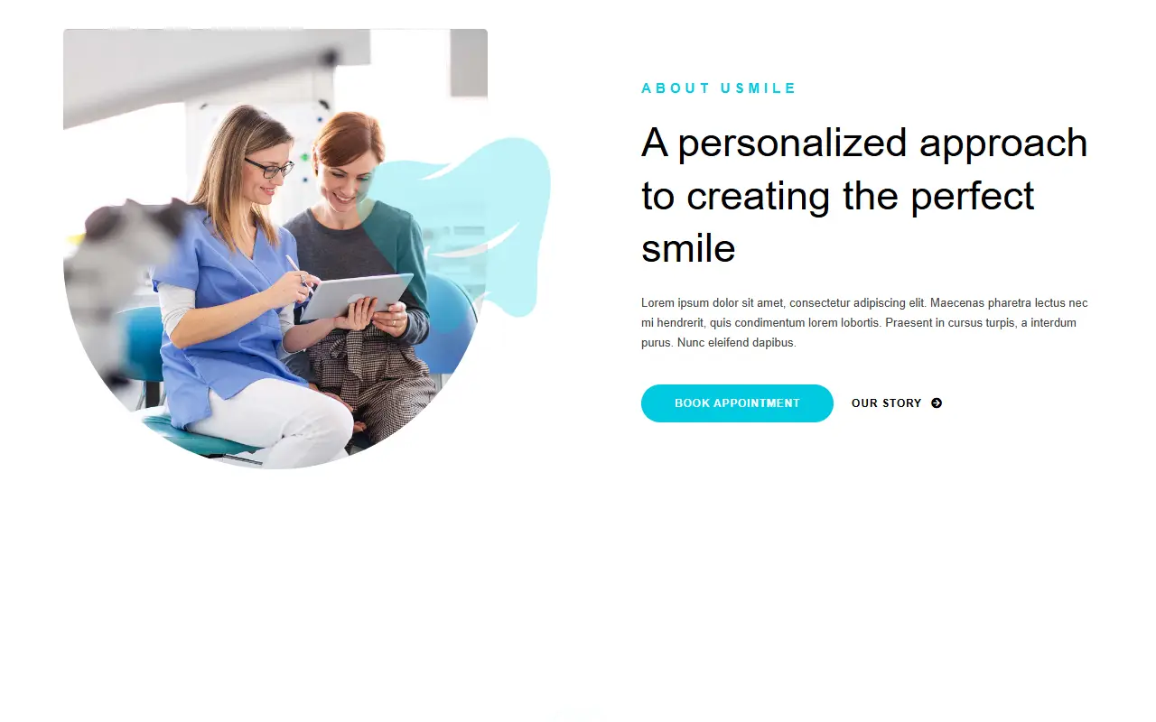 หน้าแรกของธีม Usmile บนคอมพิวเตอร์