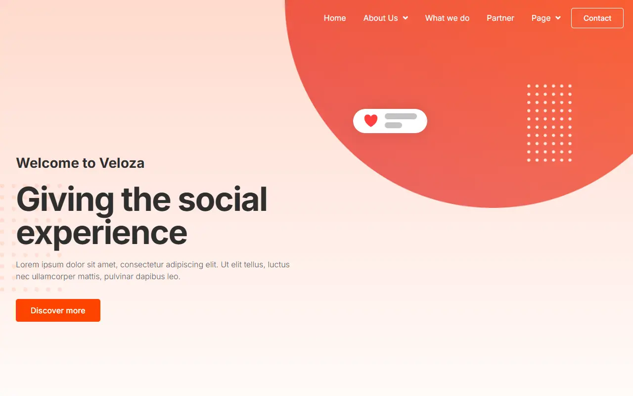หน้าแรกของธีม Veloza บนคอมพิวเตอร์