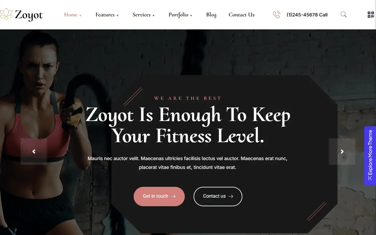 หน้าแรกของธีม Zoyot บนคอมพิวเตอร์