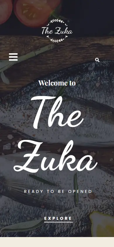 หน้าแรกของธีม Zukares Restaurant บนมือถือ