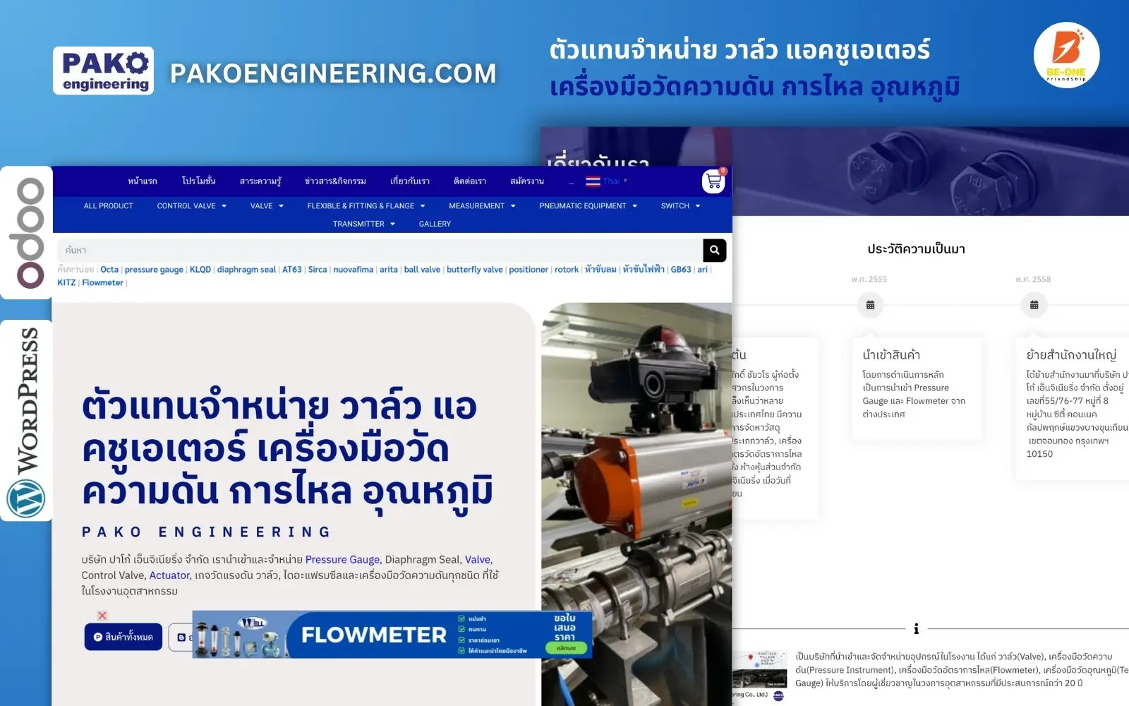 รับทำเว็บไซต์ ผลงานของเรา บริษัท บีวัน เฟรนด์ชิพ portfolio pakoengineering